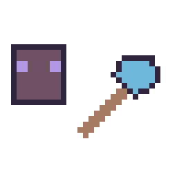 Pixel art Enderman Minecraft 16 × 16 et Pelle diamant Minecraft 16 × 16, grille 32 × 32