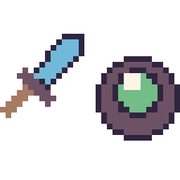 Pixel art Epee diamant Minecraft 16 × 16 et Perle ender Minecraft 16 × 16, grille 32 × 32