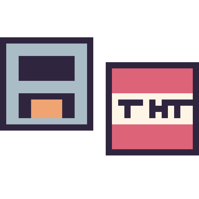 Modèle de pixel art Four Minecraft 16 × 16 et Bloc tnt Minecraft 16 × 16 sur une grille de 32 par 32 cases