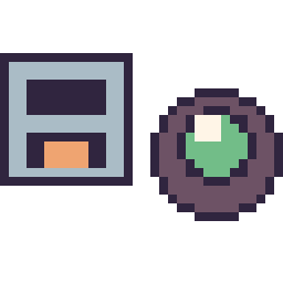 Pixel art Four Minecraft 16 × 16 et Perle ender Minecraft 16 × 16, grille 32 × 32