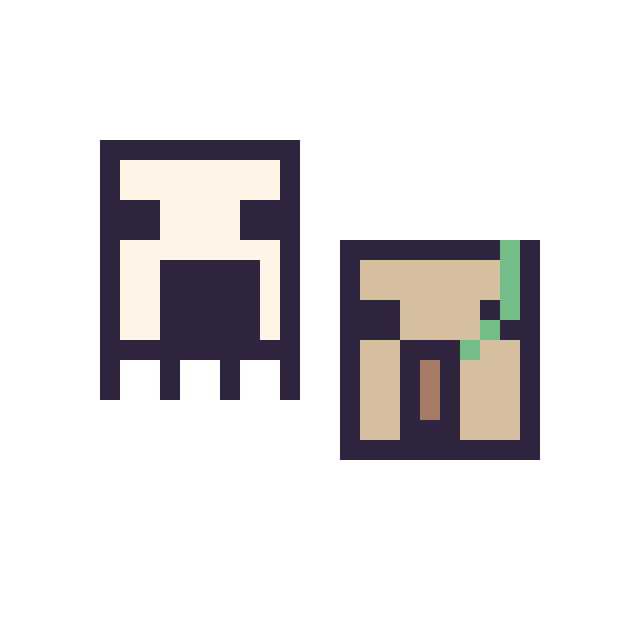 Modèle de pixel art Ghast Minecraft 16 × 16 et Golem de fer Minecraft 16 × 16 sur une grille de 32 par 32 cases