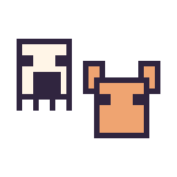 Pixel art Ghast Minecraft 16 × 16 et Renard Minecraft 16 × 16, grille 32 × 32
