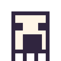 Pixel art Ghast Minecraft 16 × 16, grille 16 × 16