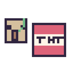 Pixel art Golem de fer Minecraft 16 × 16 et Bloc tnt Minecraft 16 × 16, grille 32 × 32