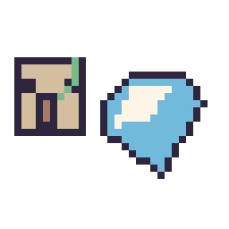 Pixel art Golem de fer Minecraft 16 × 16 et Diamant Minecraft 16 × 16, grille 32 × 32