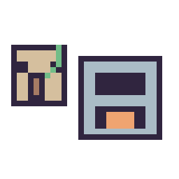 Pixel art Golem de fer Minecraft 16 × 16 et Four Minecraft 16 × 16, grille 32 × 32