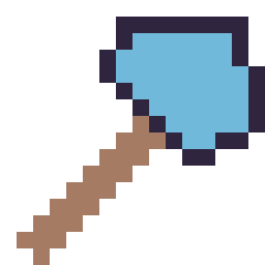 Pixel art Hache diamant Minecraft 16 × 16, grille 16 × 16