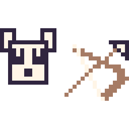 Pixel art Panda Minecraft 16 × 16 et Arc Minecraft 16 × 16, grille 32 × 32