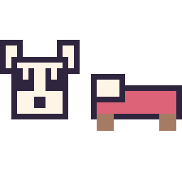 Pixel art Panda Minecraft 16 × 16 et Lit Minecraft 16 × 16, grille 32 × 32