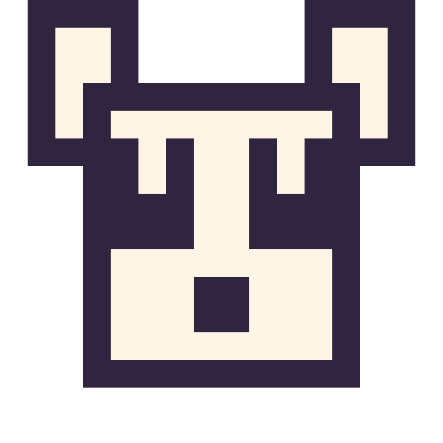 Modèle de pixel art Panda Minecraft 16 × 16 sur une grille de 16 par 16 cases