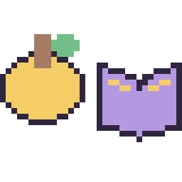 Pixel art Pomme doree Minecraft 16 × 16 et Livre enchante Minecraft 16 × 16, grille 32 × 32
