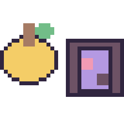Pixel art Pomme doree Minecraft 16 × 16 et Portail nether Minecraft 16 × 16, grille 32 × 32