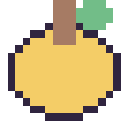 Pixel art Pomme doree Minecraft 16 × 16, grille 16 × 16