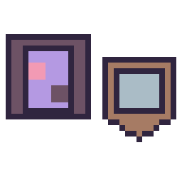 Pixel art Portail nether Minecraft 16 × 16 et Bouclier Minecraft 16 × 16, grille 32 × 32