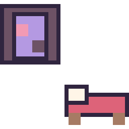 Pixel art Portail nether Minecraft 16 × 16 et Lit Minecraft 16 × 16, grille 32 × 32