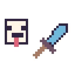 Pixel art Poule Minecraft 16 × 16 et Epee diamant Minecraft 16 × 16, grille 32 × 32
