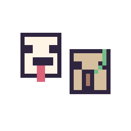 Pixel art Poule Minecraft 16 × 16 et Golem de fer Minecraft 16 × 16, grille 32 × 32