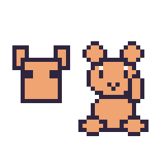Pixel art Renard Minecraft 16 × 16 et Écureuil assis, grille 40 × 40