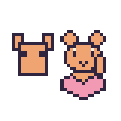 Pixel art Renard Minecraft 16 × 16 et Écureuil avec un cœur, grille 40 × 40