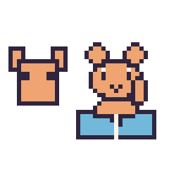 Pixel art Renard Minecraft 16 × 16 et Écureuil avec un livre, grille 40 × 40