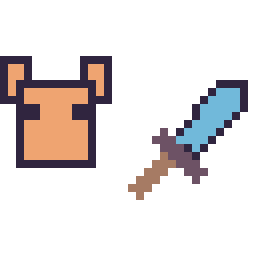 Pixel art Renard Minecraft 16 × 16 et Epee diamant Minecraft 16 × 16, grille 32 × 32