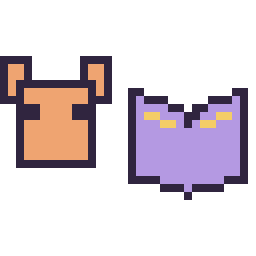 Pixel art Renard Minecraft 16 × 16 et Livre enchante Minecraft 16 × 16, grille 32 × 32