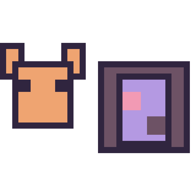 Modèle de pixel art Renard Minecraft 16 × 16 et Portail nether Minecraft 16 × 16 sur une grille de 32 par 32 cases