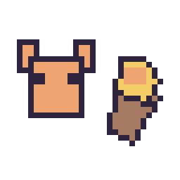 Pixel art Renard Minecraft 16 × 16 et Torche Minecraft 16 × 16, grille 32 × 32