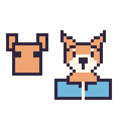 Pixel art Renard Minecraft 16 × 16 et Renard avec un livre, grille 40 × 40