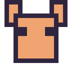Pixel art Renard Minecraft 16 × 16, grille 16 × 16