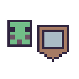 Pixel art Slime Minecraft 16 × 16 et Bouclier Minecraft 16 × 16, grille 32 × 32