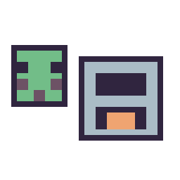 Pixel art Slime Minecraft 16 × 16 et Four Minecraft 16 × 16, grille 32 × 32