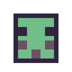 Pixel art Slime Minecraft 16 × 16, grille 16 × 16