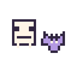 Pixel art Squelette Minecraft 16 × 16 et Chauve-souris simple 10 × 10, grille 32 × 32