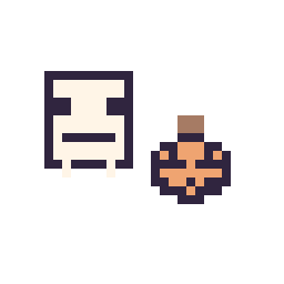 Pixel art Squelette Minecraft 16 × 16 et Citrouille d'Halloween simple 10 × 10, grille 32 × 32