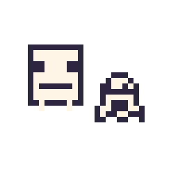 Pixel art Squelette Minecraft 16 × 16 et Fantôme simple 10 × 10, grille 32 × 32