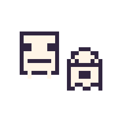 Pixel art Squelette Minecraft 16 × 16 et Fantôme simple 12 × 12, grille 32 × 32