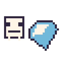 Pixel art Squelette Minecraft 16 × 16 et Diamant Minecraft 16 × 16, grille 32 × 32