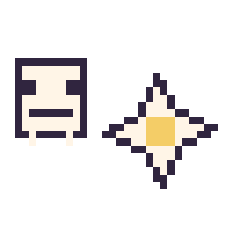 Pixel art Squelette Minecraft 16 × 16 et Etoile nether Minecraft 16 × 16, grille 32 × 32
