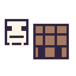 Pixel art Squelette Minecraft 16 × 16 et Table craft Minecraft 16 × 16, grille 32 × 32
