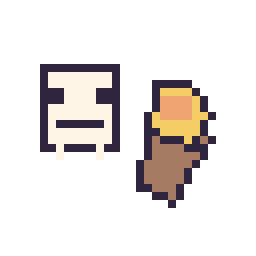 Pixel art Squelette Minecraft 16 × 16 et Torche Minecraft 16 × 16, grille 32 × 32