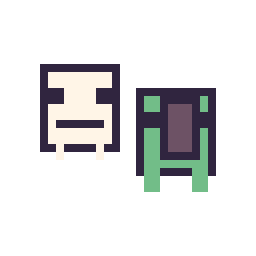Pixel art Squelette Minecraft 16 × 16 et Tortue Minecraft 16 × 16, grille 32 × 32