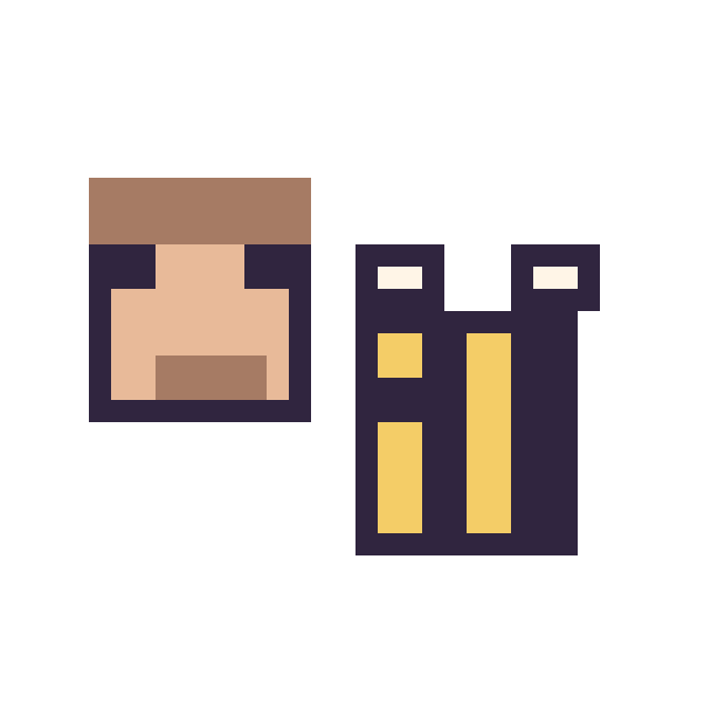 Modèle de pixel art Steve Minecraft 16 × 16 et Abeille Minecraft 16 × 16 sur une grille de 32 par 32 cases