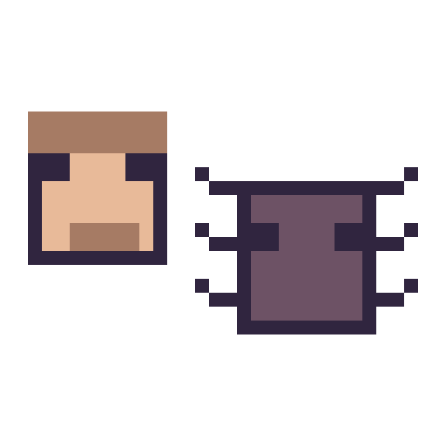 Modèle de pixel art Steve Minecraft 16 × 16 et Araignée Minecraft 16 × 16 sur une grille de 32 par 32 cases