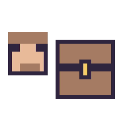Pixel art Steve Minecraft 16 × 16 et Coffre Minecraft 16 × 16, grille 32 × 32