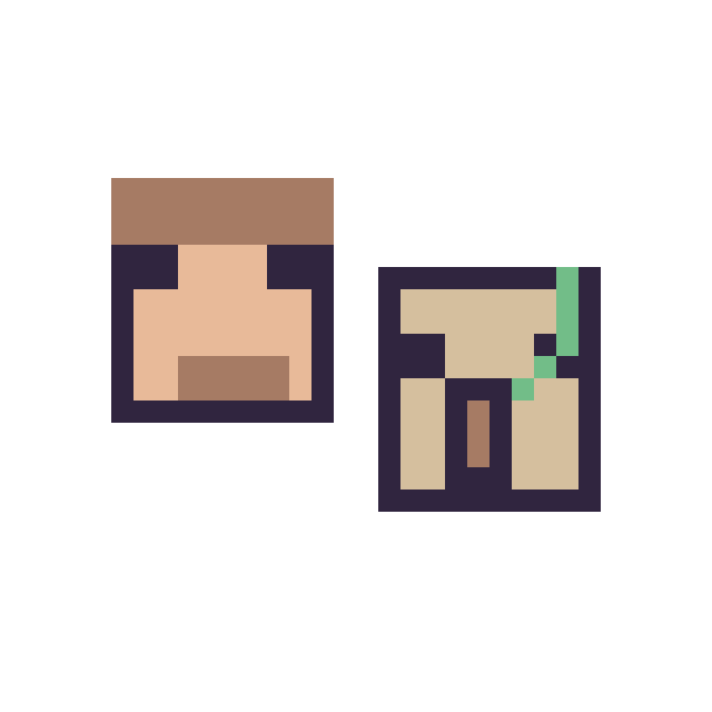 Modèle de pixel art Steve Minecraft 16 × 16 et Golem de fer Minecraft 16 × 16 sur une grille de 32 par 32 cases