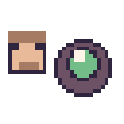 Pixel art Steve Minecraft 16 × 16 et Perle ender Minecraft 16 × 16, grille 32 × 32