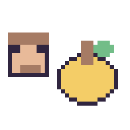 Pixel art Steve Minecraft 16 × 16 et Pomme doree Minecraft 16 × 16, grille 32 × 32