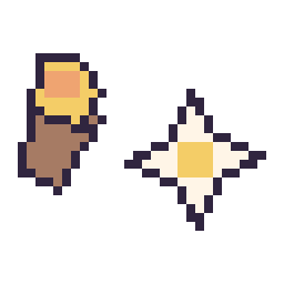 Pixel art Torche Minecraft 16 × 16 et Etoile nether Minecraft 16 × 16, grille 32 × 32