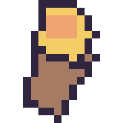 Pixel art Torche Minecraft 16 × 16, grille 16 × 16